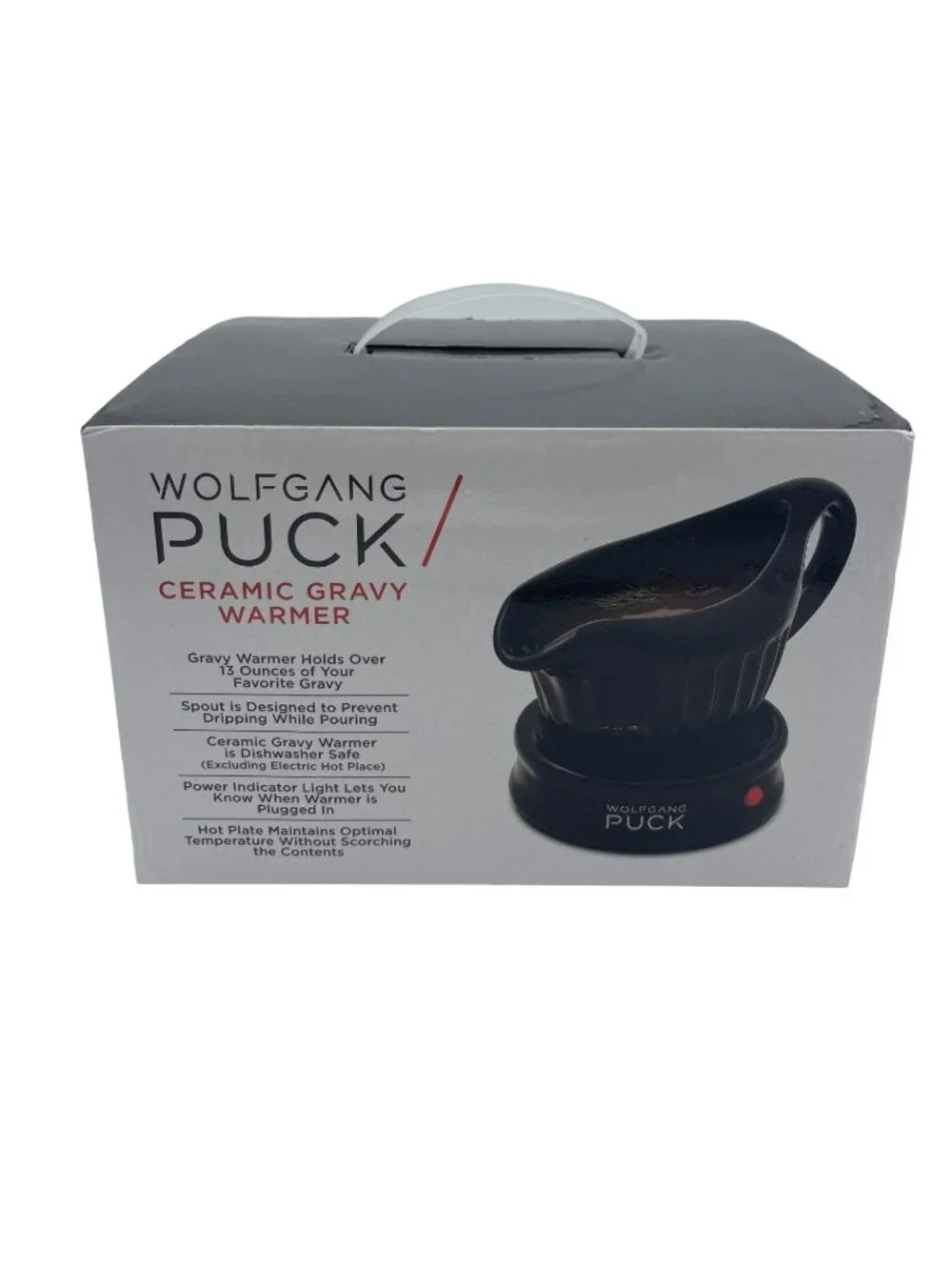 Wolfgang Puck Ceramic Gravy Boat & Warmer Black NEW IN BOX